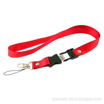 Lanyard USB Flash Drive, Made of Textile and Hard Plastic Materials, Easy to Use